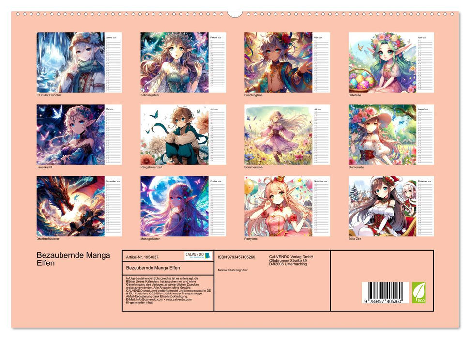 Bezaubernde Manga Elfen (CALVENDO Premium Wandkalender 2026)