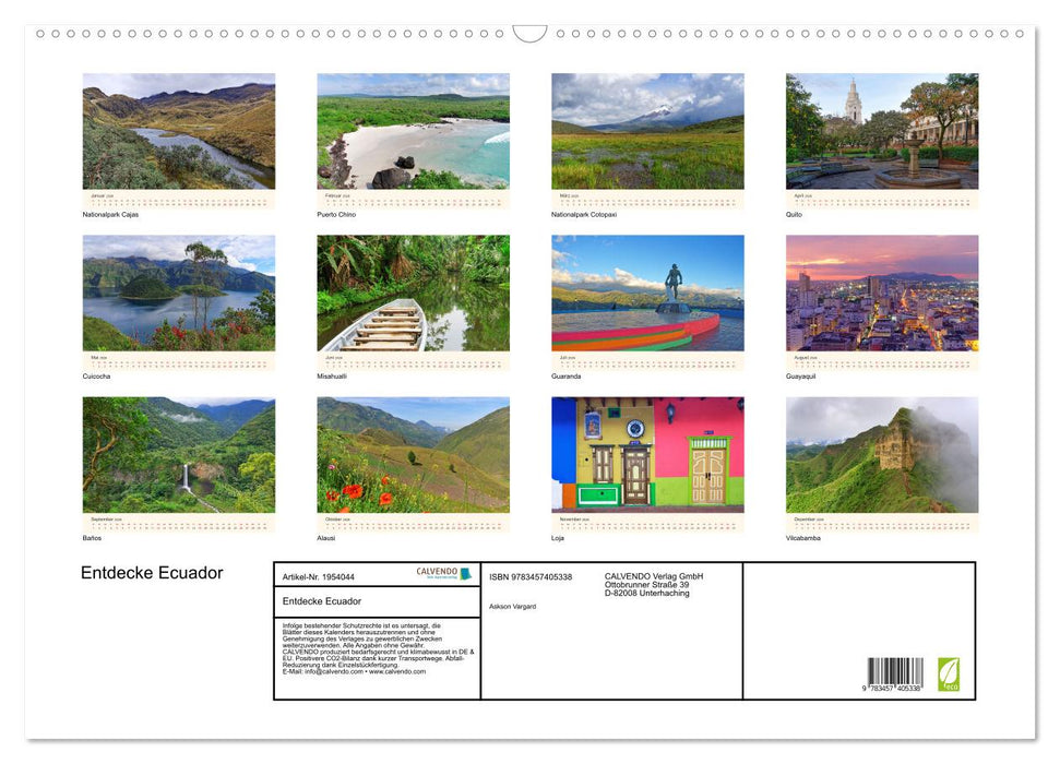 Entdecke Ecuador (CALVENDO Wandkalender 2026)