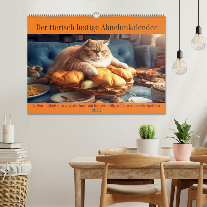 Der tierisch lustige Abnehmkalender (CALVENDO Wandkalender 2026)