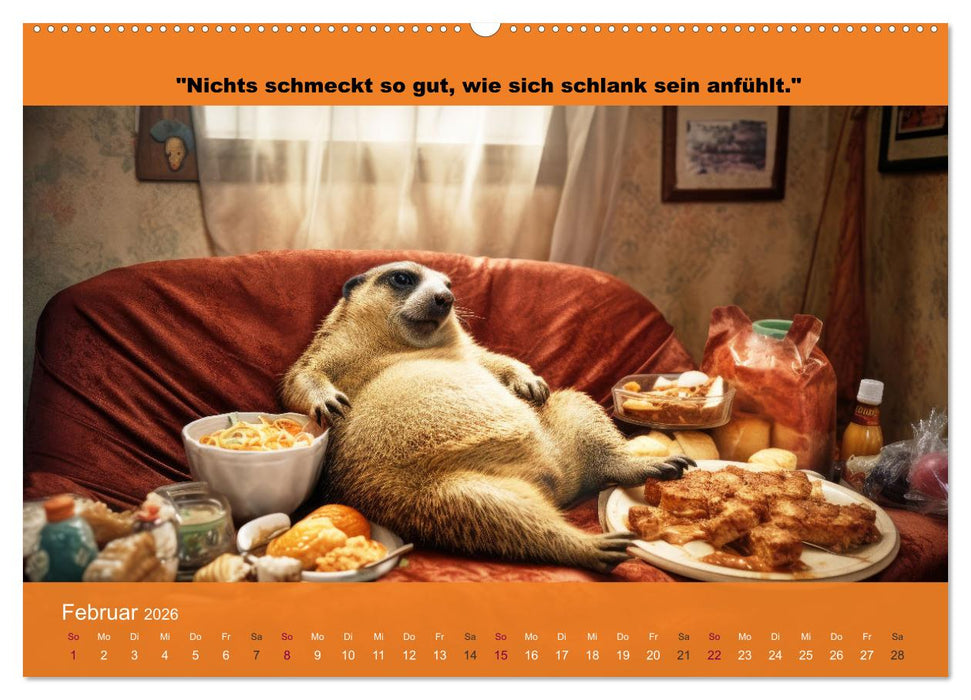 Der tierisch lustige Abnehmkalender (CALVENDO Wandkalender 2026)