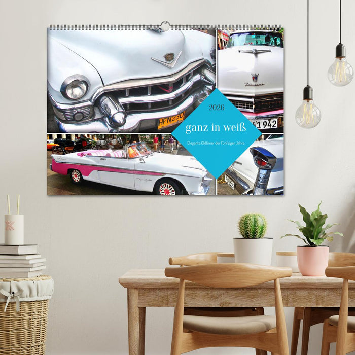 Ganz in Weiß - Elegante Oldtimer der Fünfziger Jahre (CALVENDO Wandkalender 2026)