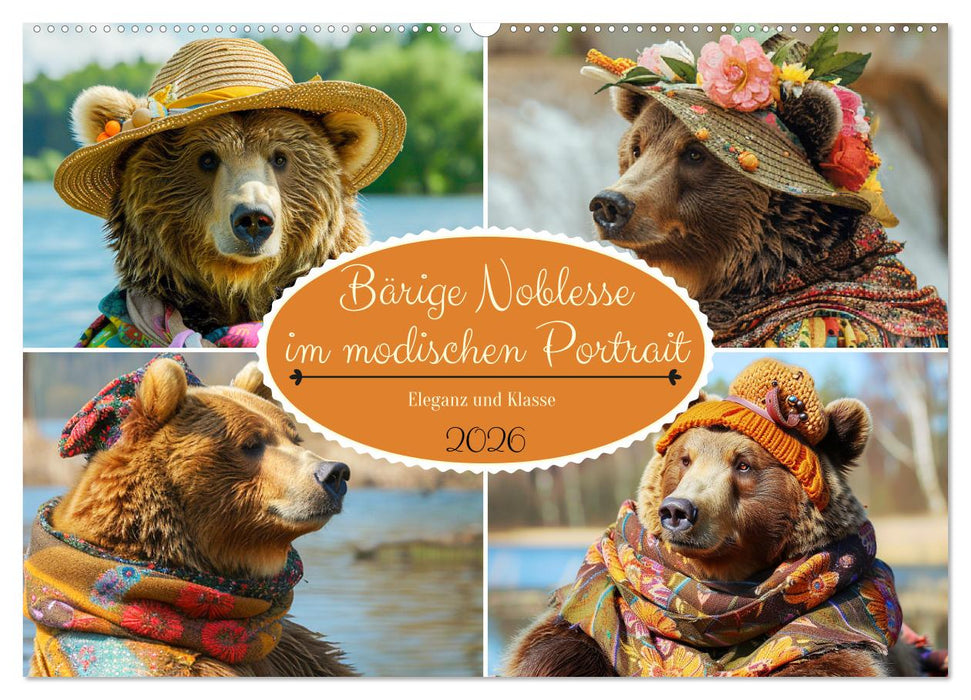 Bärige Noblesse im modischen Portrait. Eleganz und Klasse (CALVENDO Wandkalender 2026)