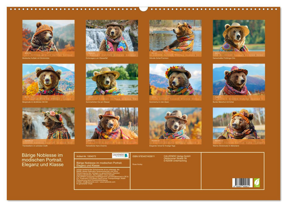 Bärige Noblesse im modischen Portrait. Eleganz und Klasse (CALVENDO Wandkalender 2026)