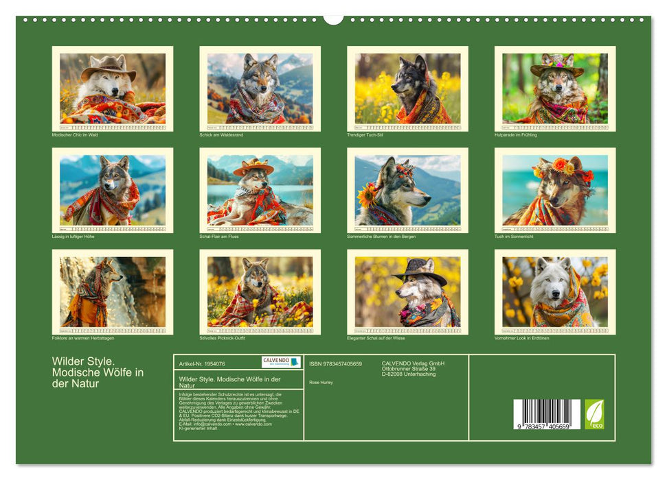 Wilder Style. Modische Wölfe in der Natur (CALVENDO Premium Wandkalender 2026)
