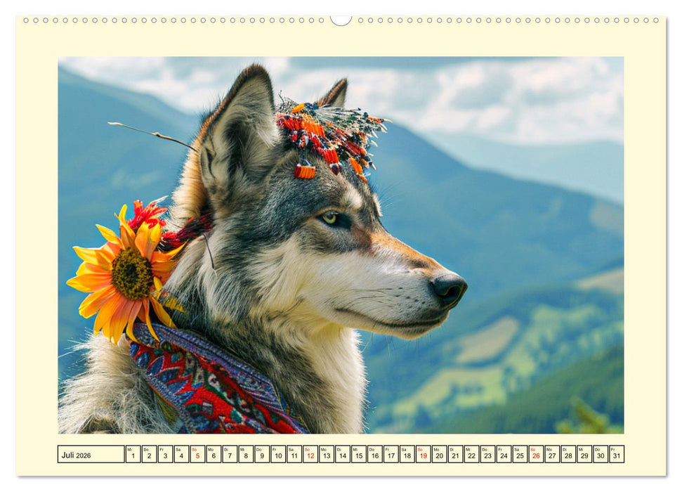 Wilder Style. Modische Wölfe in der Natur (CALVENDO Premium Wandkalender 2026)