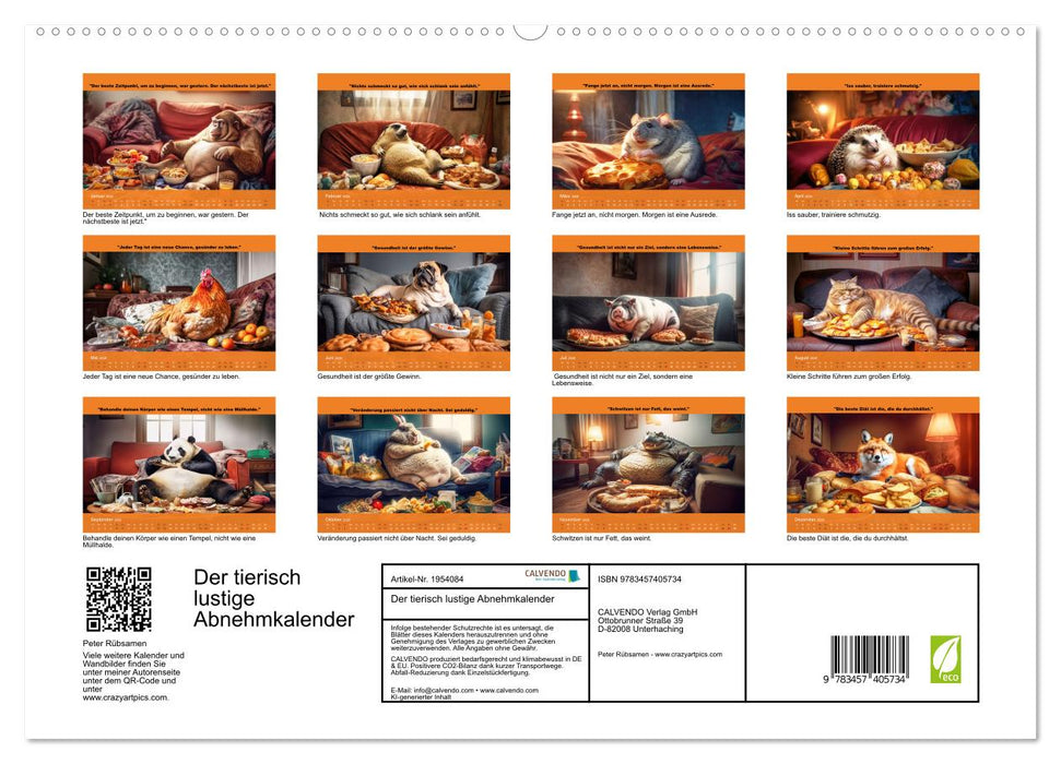 Der tierisch lustige Abnehmkalender (CALVENDO Premium Wandkalender 2026)