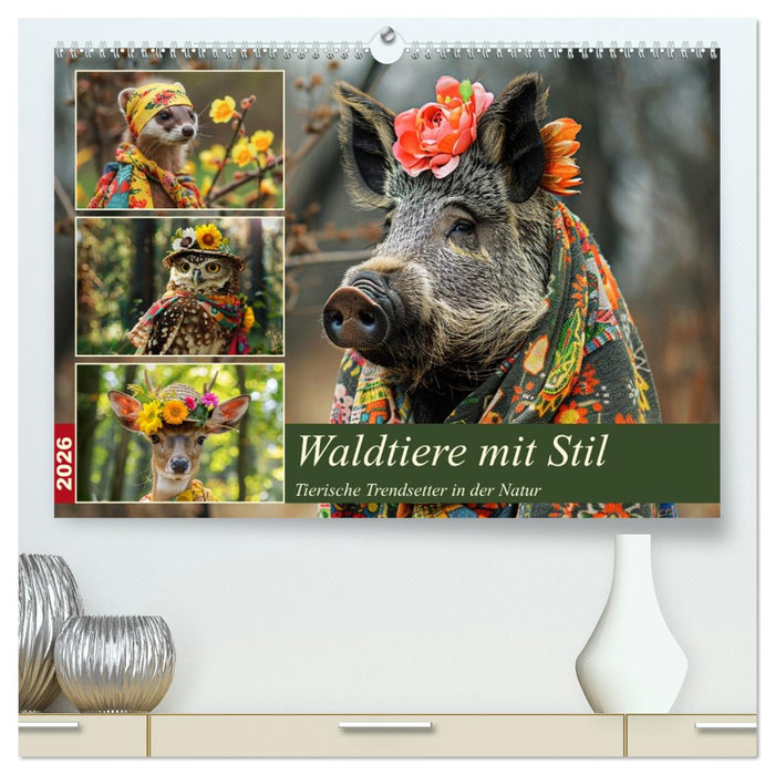 Waldtiere mit Stil. Tierische Trendsetter in der Natur (CALVENDO Premium Wandkalender 2026)