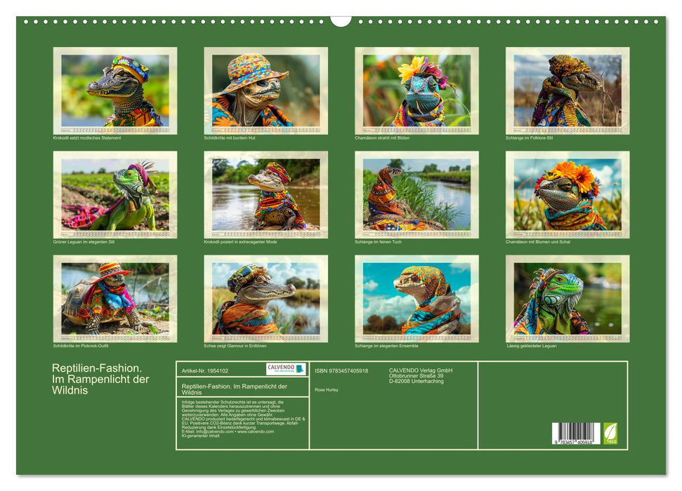 Reptilien-Fashion. Im Rampenlicht der Wildnis (CALVENDO Wandkalender 2026)