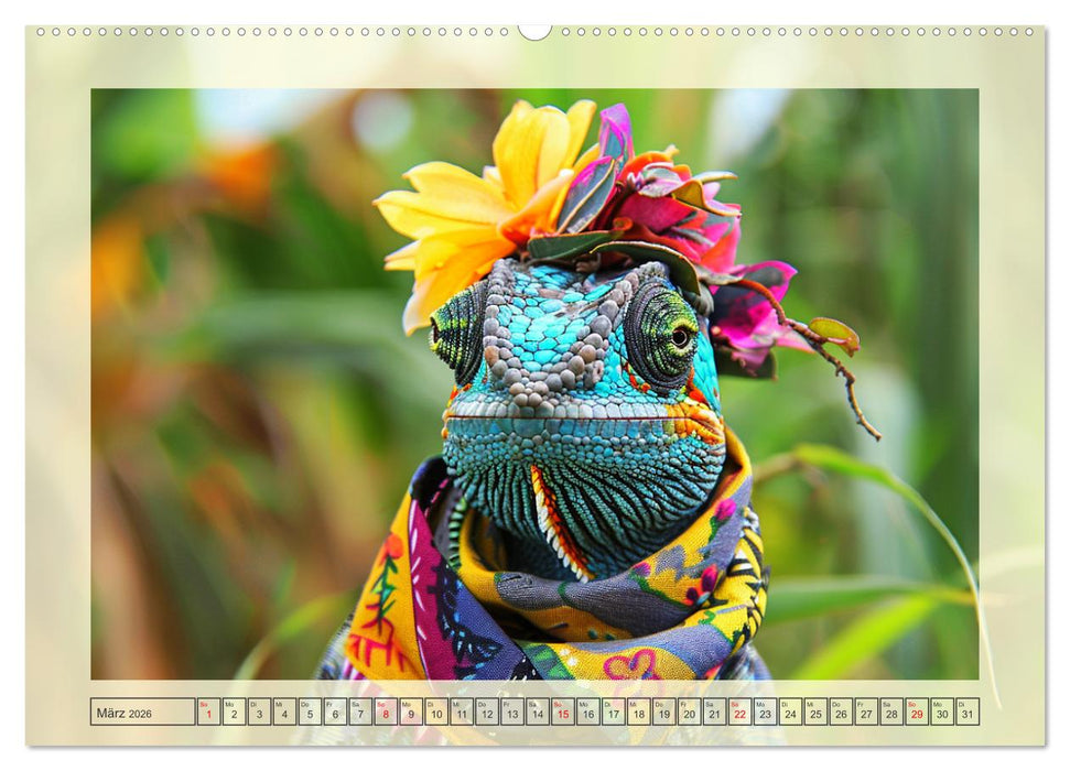 Reptilien-Fashion. Im Rampenlicht der Wildnis (CALVENDO Wandkalender 2026)