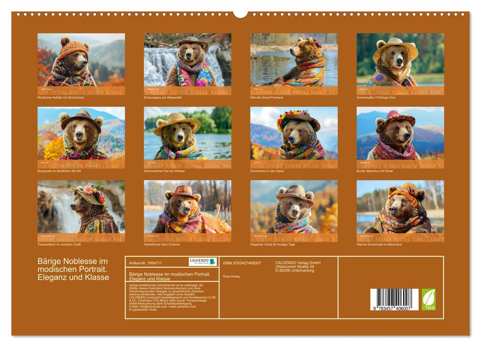 Bärige Noblesse im modischen Portrait. Eleganz und Klasse (CALVENDO Premium Wandkalender 2026)