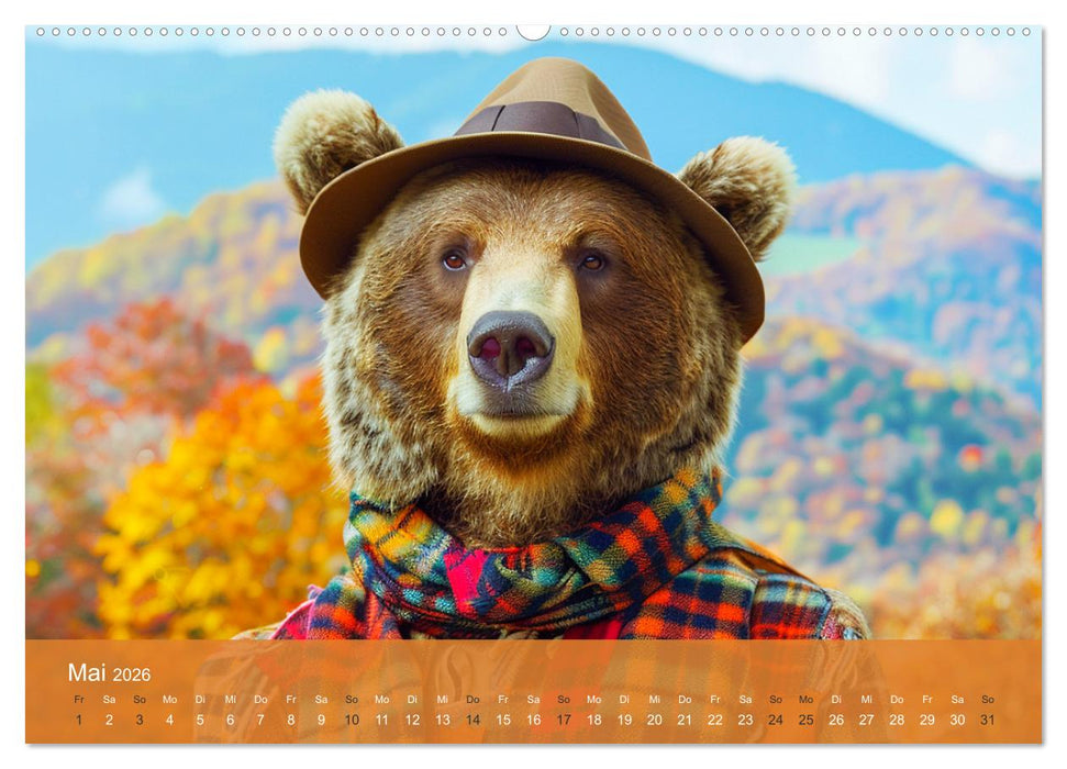 Bärige Noblesse im modischen Portrait. Eleganz und Klasse (CALVENDO Premium Wandkalender 2026)