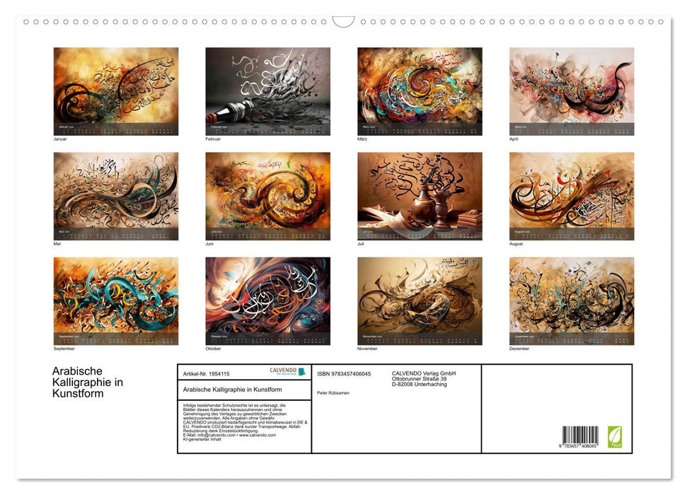 Arabische Kalligraphie in Kunstform (CALVENDO Wandkalender 2026)