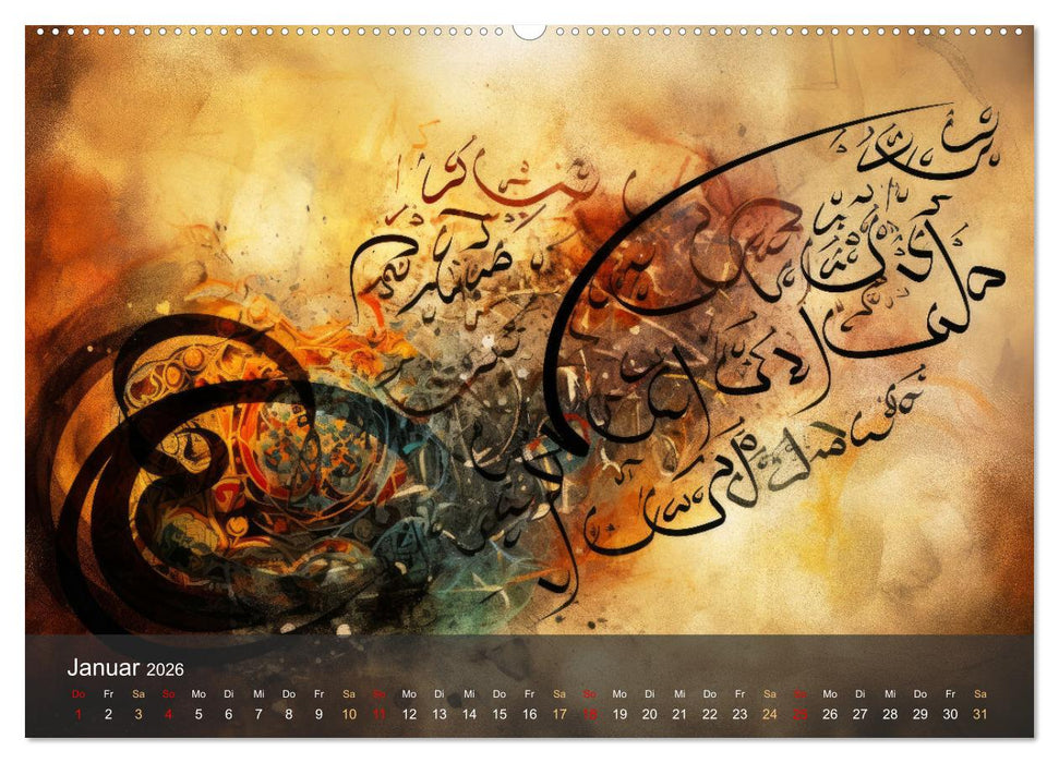 Arabische Kalligraphie in Kunstform (CALVENDO Wandkalender 2026)