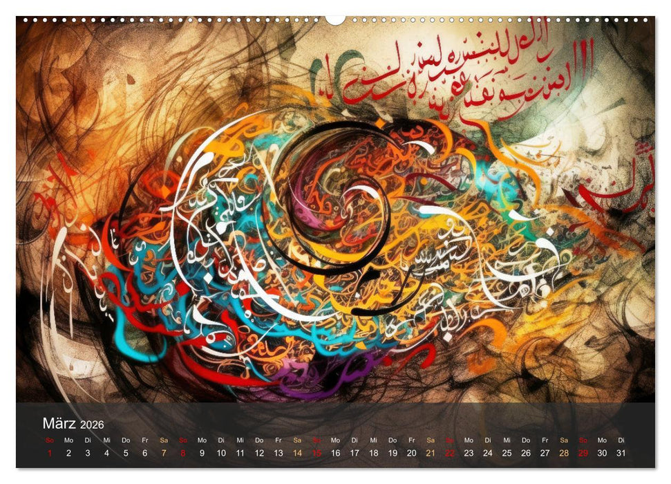 Arabische Kalligraphie in Kunstform (CALVENDO Wandkalender 2026)