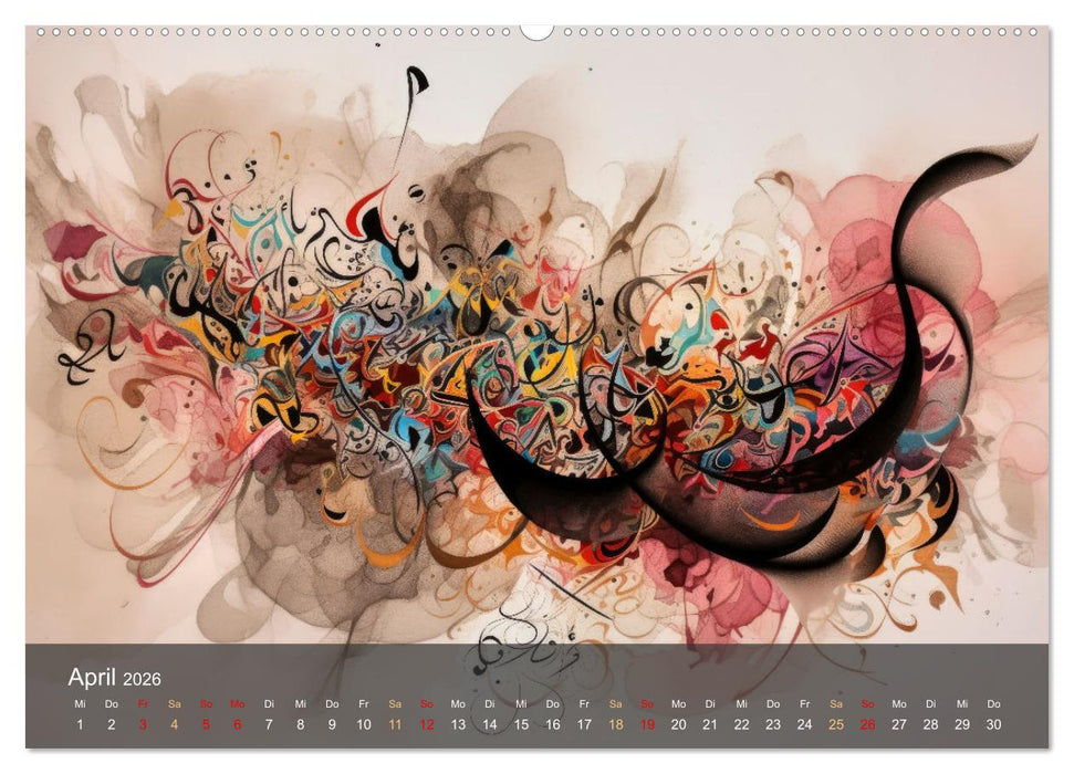 Arabische Kalligraphie in Kunstform (CALVENDO Wandkalender 2026)