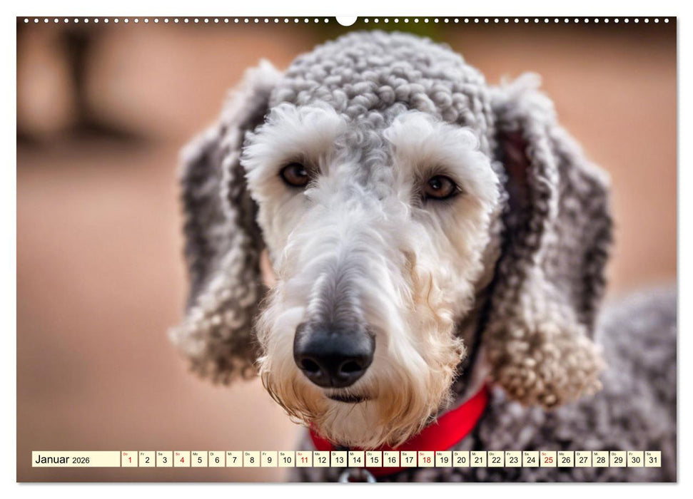 Bedlington Terrier - Hunde im Schafspelz (CALVENDO Premium Wandkalender 2026)