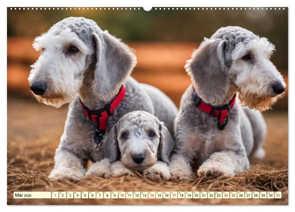 Bedlington Terrier - Hunde im Schafspelz (CALVENDO Premium Wandkalender 2026)