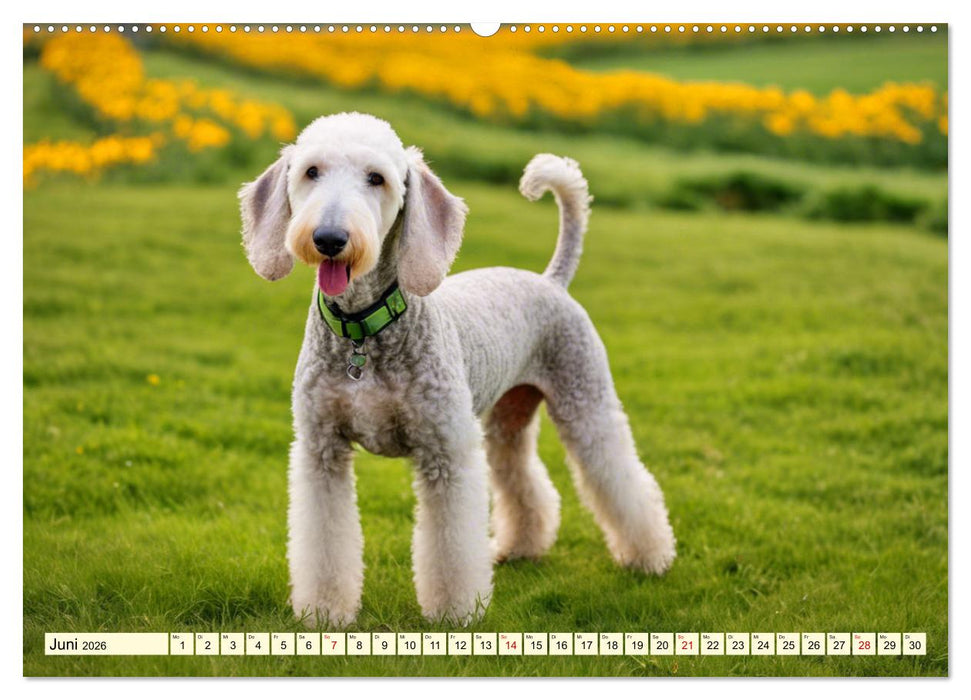 Bedlington Terrier - Hunde im Schafspelz (CALVENDO Premium Wandkalender 2026)