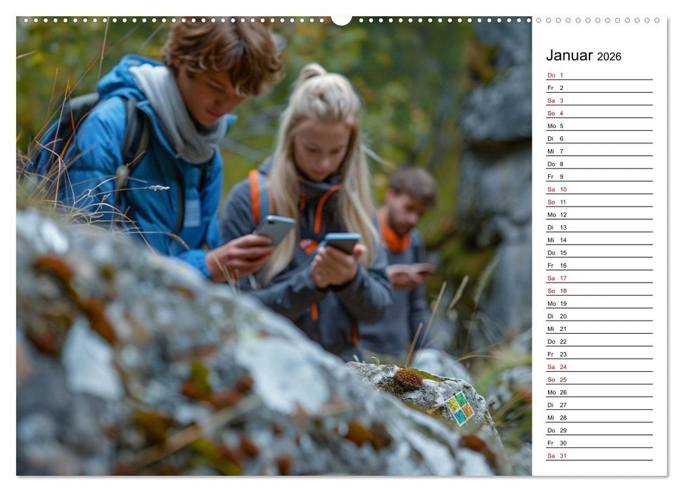 Der Geocaching Found it Kalender (CALVENDO Wandkalender 2026)