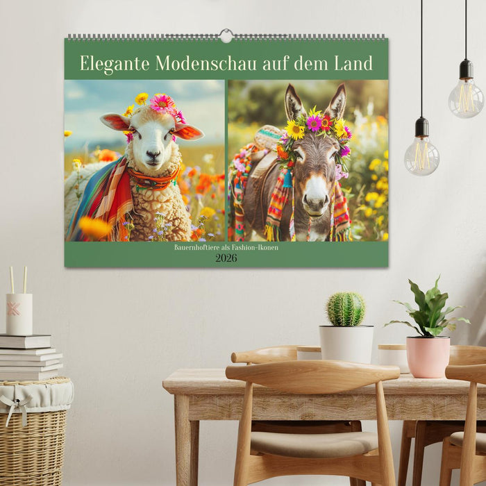 Elegante Modenschau auf dem Land. Bauernhoftiere als Fashion-Ikonen (CALVENDO Wandkalender 2026)