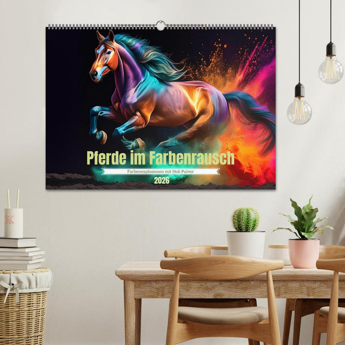 Pferde im Farbenrausch (CALVENDO Wandkalender 2026)