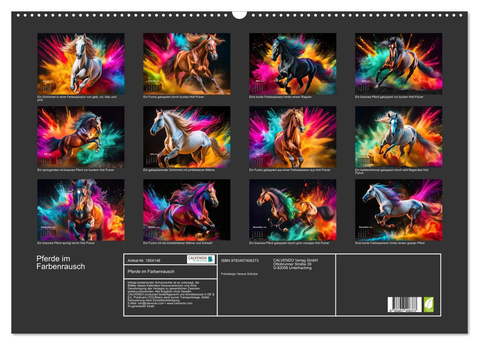 Pferde im Farbenrausch (CALVENDO Wandkalender 2026)