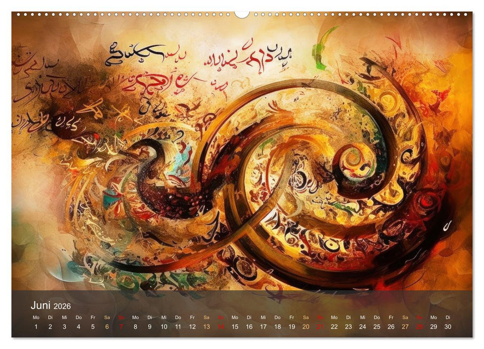 Arabische Kalligraphie in Kunstform (CALVENDO Premium Wandkalender 2026)