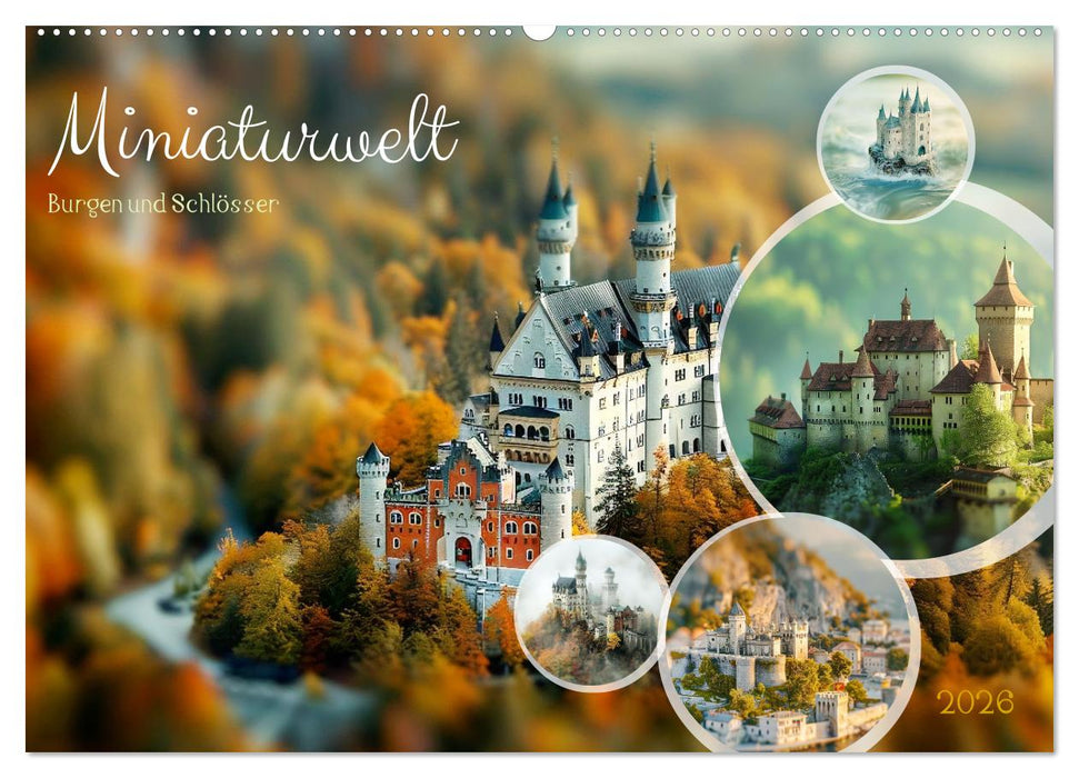 Miniaturwelt Burgen und Schlösser (CALVENDO Wandkalender 2026)