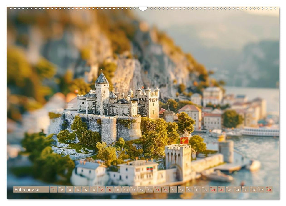 Miniaturwelt Burgen und Schlösser (CALVENDO Wandkalender 2026)