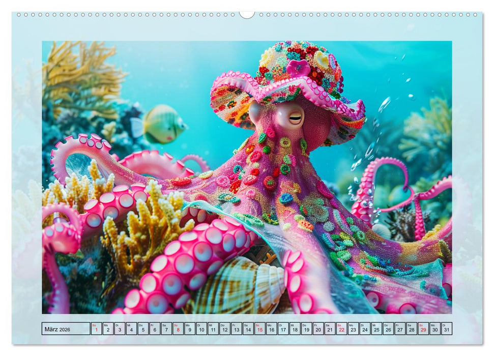 Tintenfisch Fashion. Coole Models zeigen die Trends (CALVENDO Wandkalender 2026)