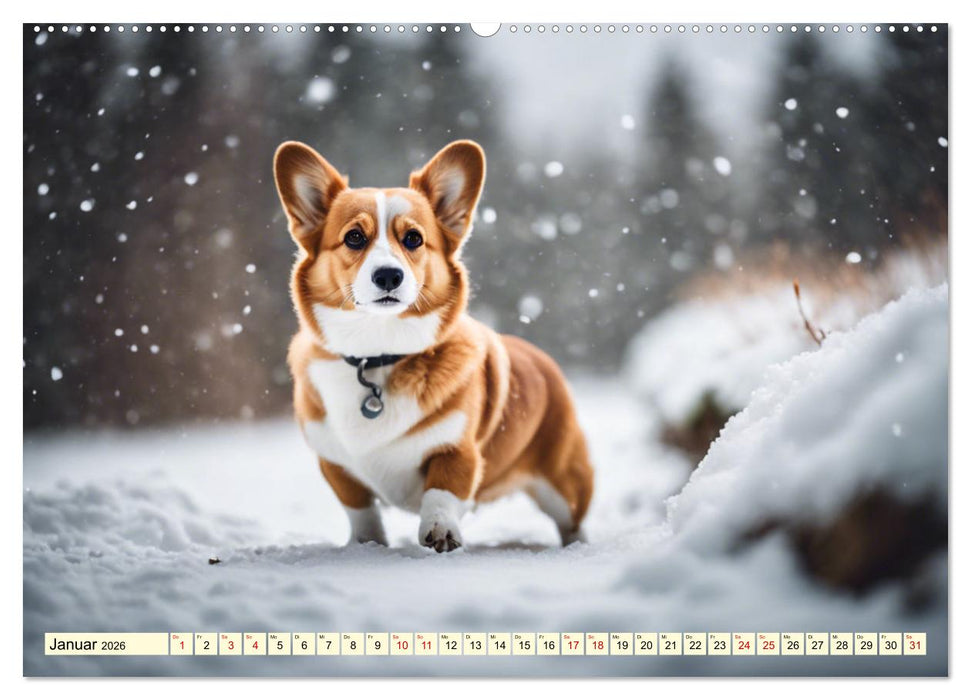 Welsh Corgi Pembroke (CALVENDO Premium Wandkalender 2026)