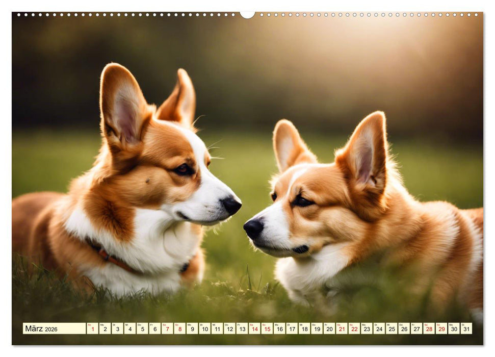 Welsh Corgi Pembroke (CALVENDO Premium Wandkalender 2026)