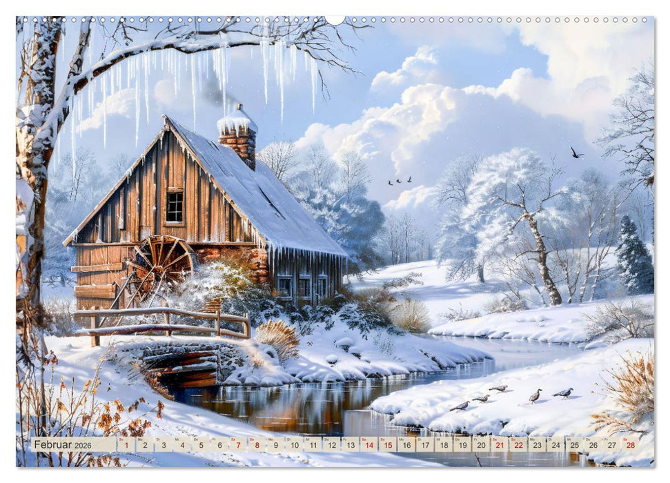 Kleine Cottages - Romantische Fantasiehäuschen (CALVENDO Premium Wandkalender 2026)