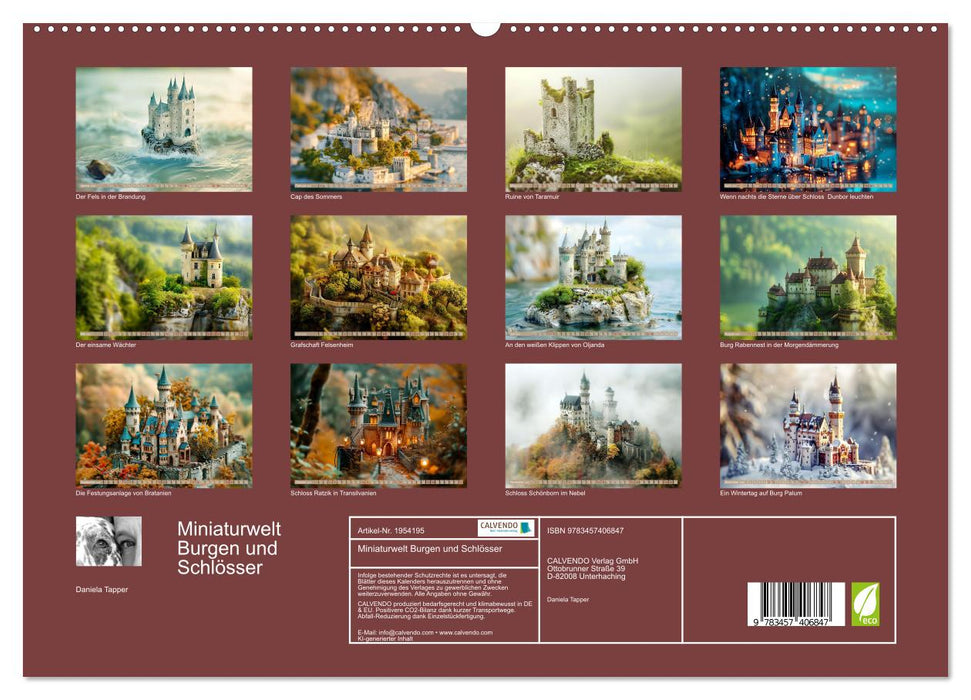 Miniaturwelt Burgen und Schlösser (CALVENDO Premium Wandkalender 2026)