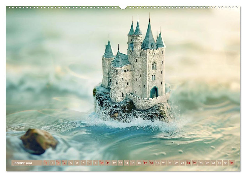 Miniaturwelt Burgen und Schlösser (CALVENDO Premium Wandkalender 2026)