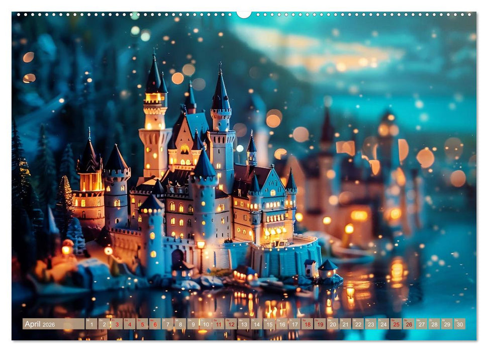 Miniaturwelt Burgen und Schlösser (CALVENDO Premium Wandkalender 2026)