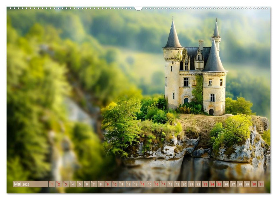 Miniaturwelt Burgen und Schlösser (CALVENDO Premium Wandkalender 2026)