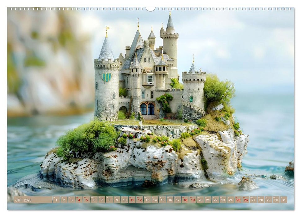 Miniaturwelt Burgen und Schlösser (CALVENDO Premium Wandkalender 2026)
