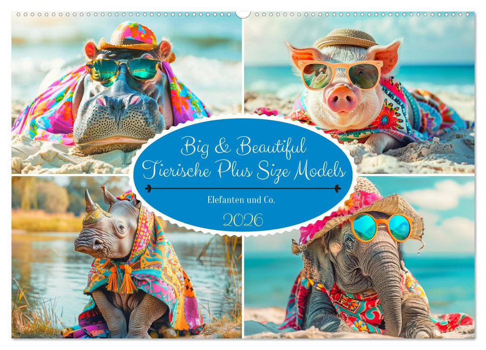 Big & Beautiful. Tierische Plus Size Models. Elefanten und Co. (CALVENDO Wandkalender 2026)