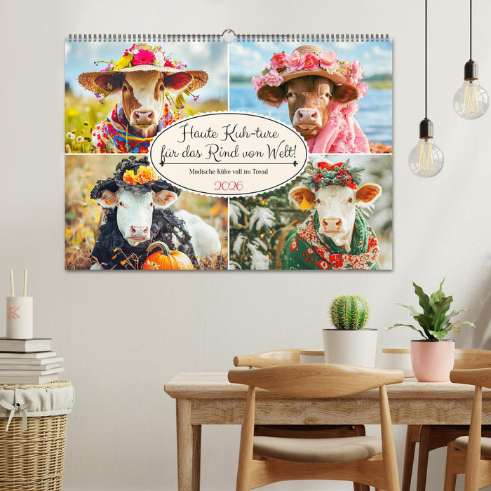 Haute Kuh-ture für das Rind von Welt! Modische Kühe voll im Trend (CALVENDO Wandkalender 2026)