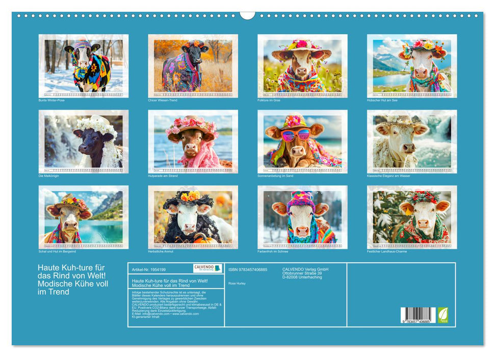 Haute Kuh-ture für das Rind von Welt! Modische Kühe voll im Trend (CALVENDO Wandkalender 2026)