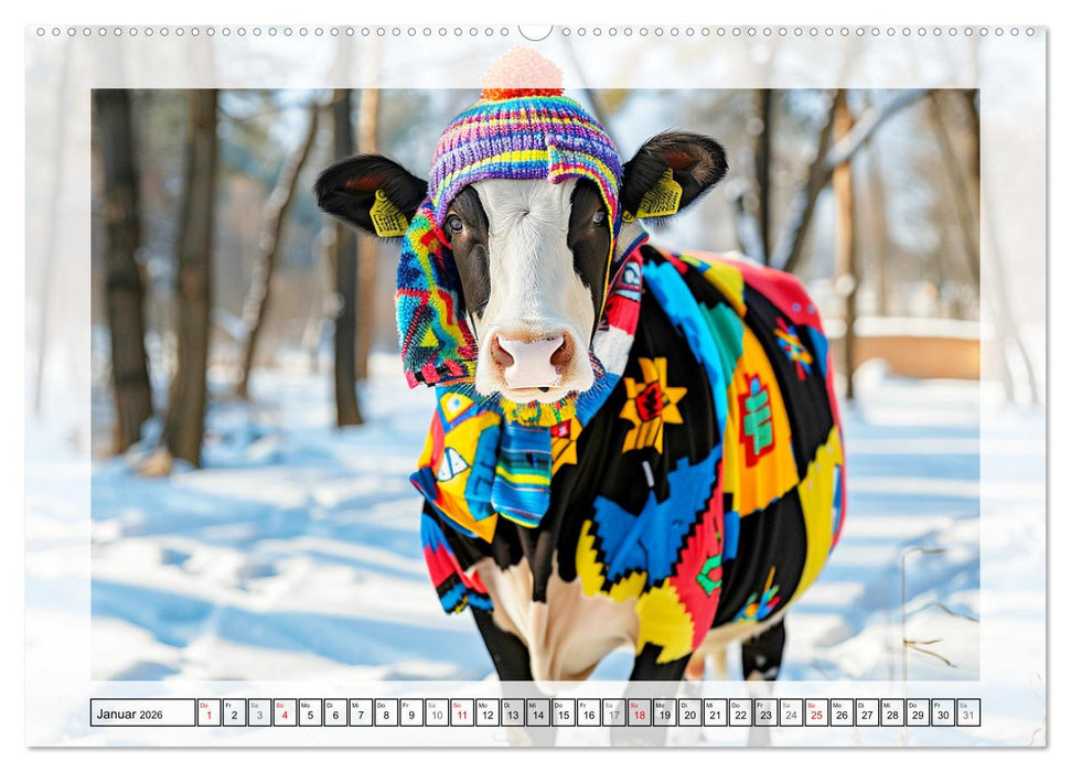 Haute Kuh-ture für das Rind von Welt! Modische Kühe voll im Trend (CALVENDO Wandkalender 2026)