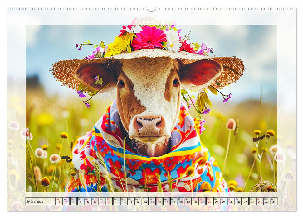 Haute Kuh-ture für das Rind von Welt! Modische Kühe voll im Trend (CALVENDO Wandkalender 2026)