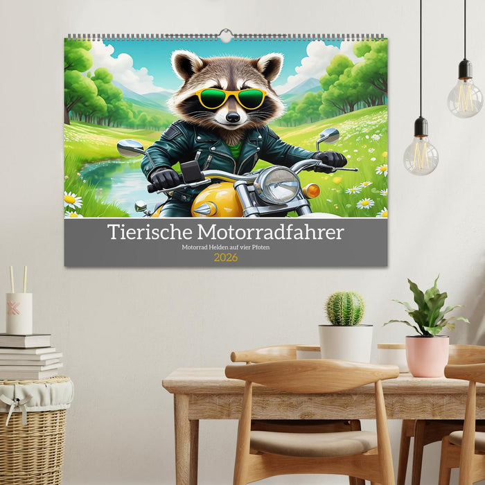 Tierische Motorradfahrer (CALVENDO Wandkalender 2026)