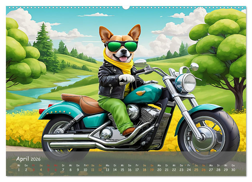 Tierische Motorradfahrer (CALVENDO Wandkalender 2026)