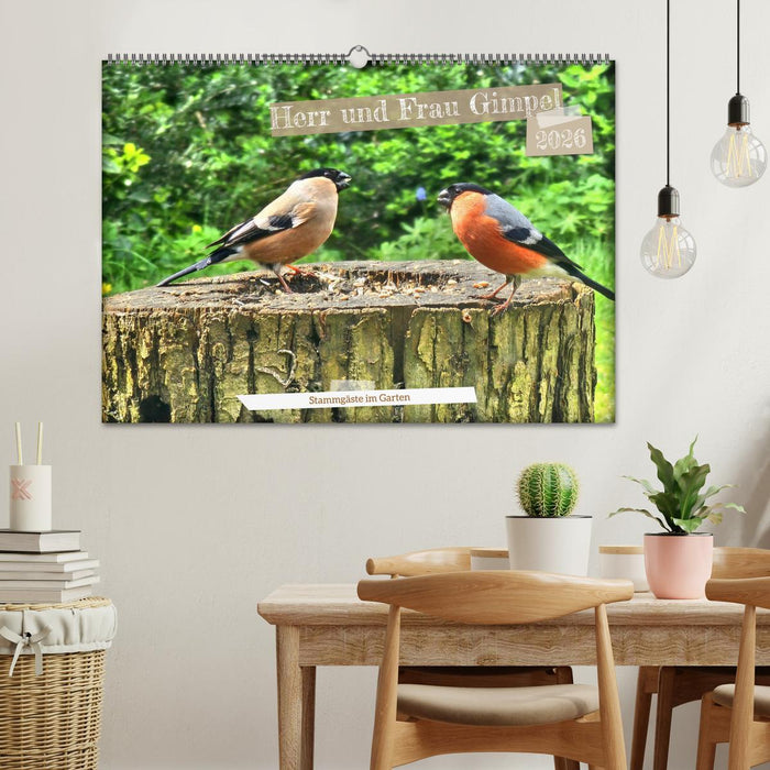 Herr und Frau Gimpel - Stammgäste im Garten (CALVENDO Wandkalender 2026)