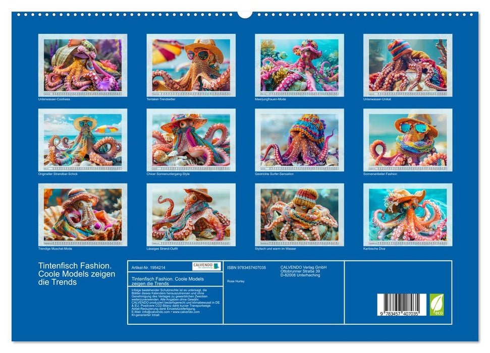 Tintenfisch Fashion. Coole Models zeigen die Trends (CALVENDO Premium Wandkalender 2026)