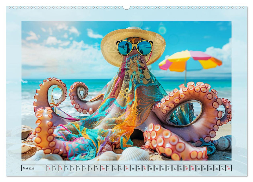Tintenfisch Fashion. Coole Models zeigen die Trends (CALVENDO Premium Wandkalender 2026)