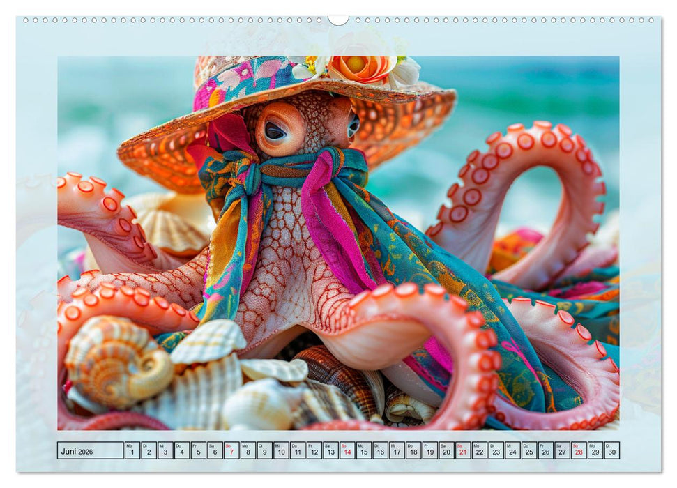 Tintenfisch Fashion. Coole Models zeigen die Trends (CALVENDO Premium Wandkalender 2026)