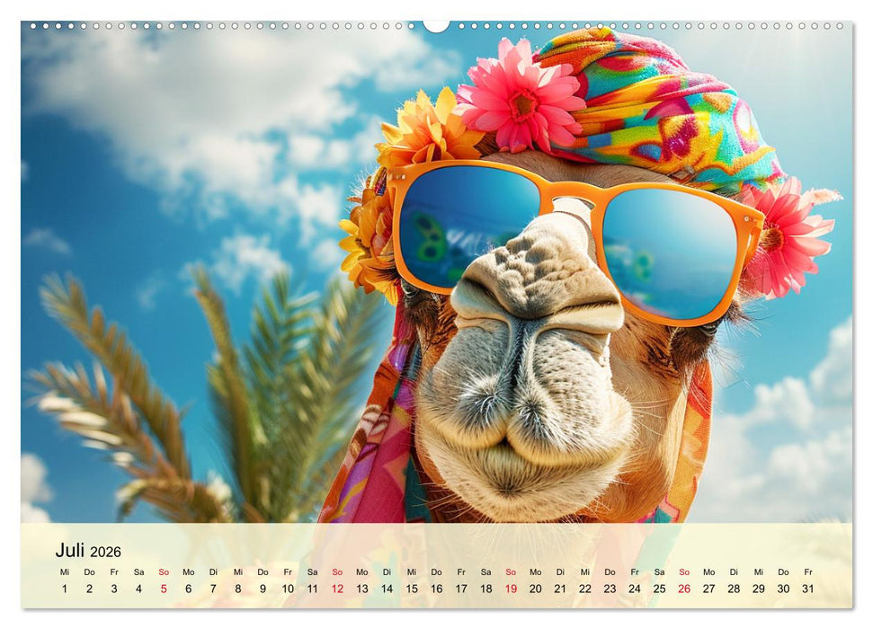 Modische Kamele in der Wüste. Extravagante Highlights (CALVENDO Premium Wandkalender 2026)